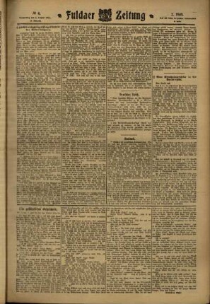 Zweite Ausgabe vom Donnerstag, den 05. Januar 1911.