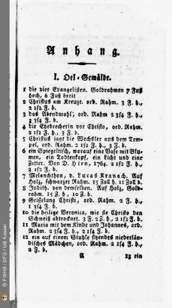 I. Oel-Gemaelde