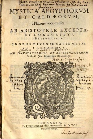 Mystica Aegyptiorum et Chaldaeorum