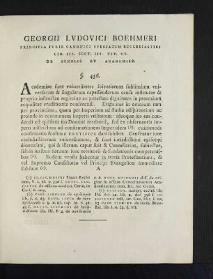 [Georgii Lvdovici Boehmeri Principia Ivris Canonici Speciatim Ecclesiastici ...]