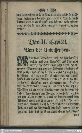 Das II. Capitel. Von der Unwissenheit