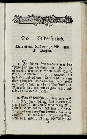 Der I. Widerspruch. - Der XIII. Widerspruch.