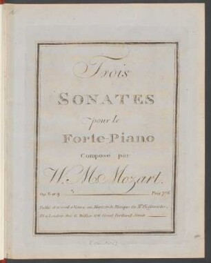Trois Sonates pour le Forte-Piano : Op. 6