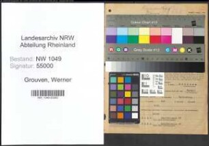 Entnazifizierung Werner Grouven , geb. 03.11.1886 (Bankinspektor)