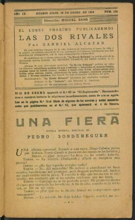 1925009376: Una fiera : novela inédita