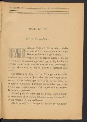 Capítulo XXI - Intermedio epistolar.