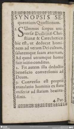 Synopsis Sequentium Quaestionum