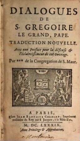 Dialogus de S. Gregoire le grand, Pape