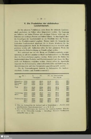 V. Die Produktion der sächsischen Landwirtschaft