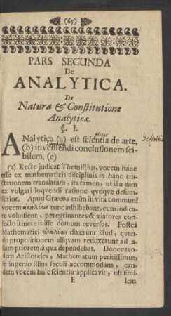 Pars Secunda De Analytica