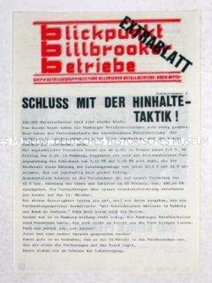Extrablatt Zeitung der DKP für die Metallbetriebe in Hamburg-Billbrook zum Kampf um Lohnerhöhungen