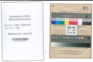 Entnazifizierung Heinrich Maibuechen , geb. 20.06.1904 (Feuerwehrmann)