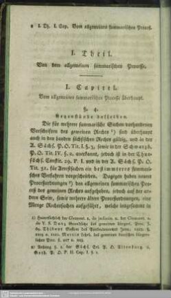 I. Theil. Von dem allgemeinen summarischen Processe