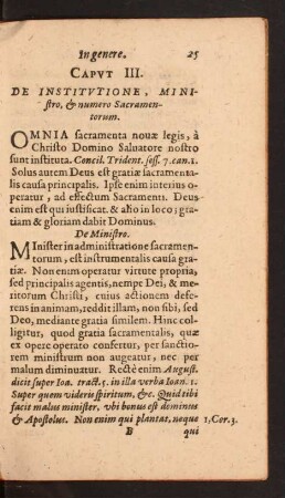 Capvt III. De Institvtione, Ministro, [et] numero Sacramentorum.