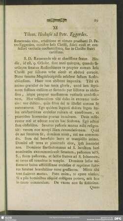 XI. Tilem. Heshusii. ad Petr. Eggerdes.