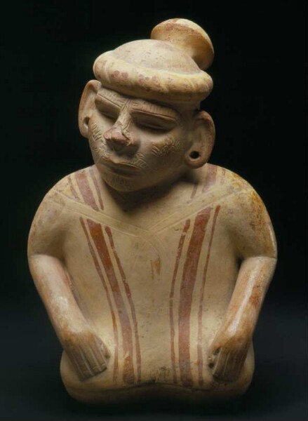 Anthropomorphic kneeling figure, blind