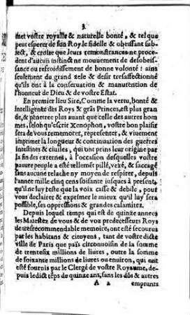Remontrances de la ville de Paris, et des Bourgeois d'icelle