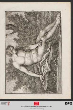 Taf. 50 [Sitzender Narziss (Schraffur)]