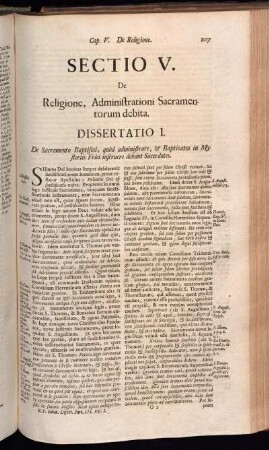 Sectio V. De Religione, Administrationi Sacramentorum debita.