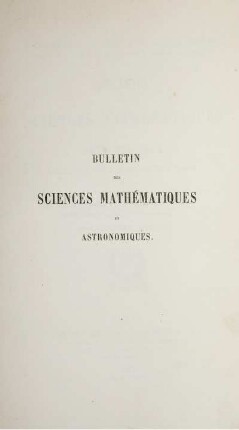 2: Bulletin des sciences mathématiques et astronomiques