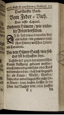 Das fünffte Buch. Vom Feder-Vieh.