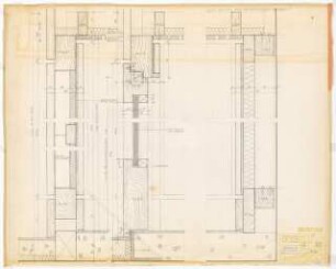 Hochschulbibliothek, Karlsruhe Neubau: Abhörkabine 2.OG Empore, senkrechter Schnitt, 1:1