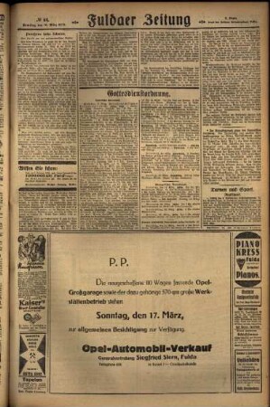 Dritte Ausgabe vom Samstag, den 16. März 1929.
