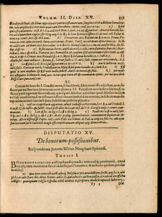 Disputatio XV. De bonorum-posseßionibus.