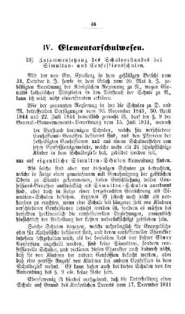 Zusammensetzung des Schulvorstandes bei Simultan- und Confessionsschulen : [IV. Elementarschulwesen]