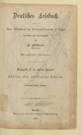 Deutsches Lesebuch : für ein- und zweiklassige Schulen