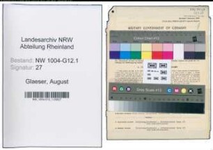 Entnazifizierung August Glaeser , geb. 26.06.1892 (Kaufmann)