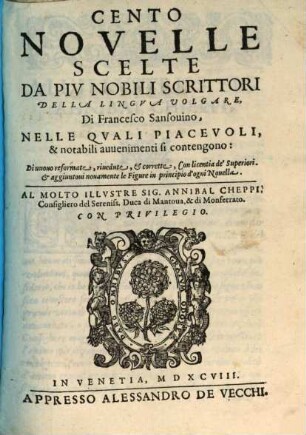 Cento novelle scelte da piu nobili scrittori della lingua volgare