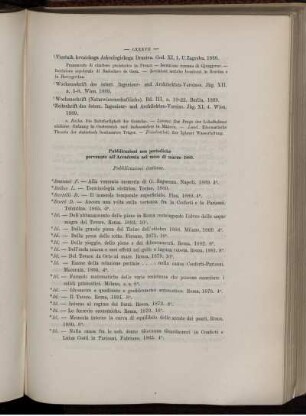 Pubblicazioni non periodiche pervenute all' Accademia nel mese di marzo 1889.