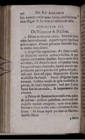 Subsectio III. De Piscatione & Piscibus