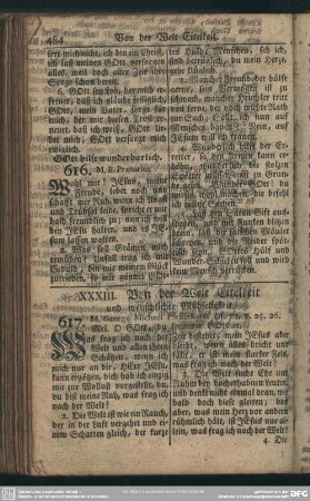 XXXIII. Von der Welt Eitelkeit, und menschlicher Mühseligkeit