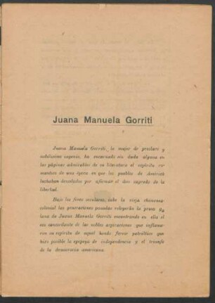 Juana Manuela Gorriti