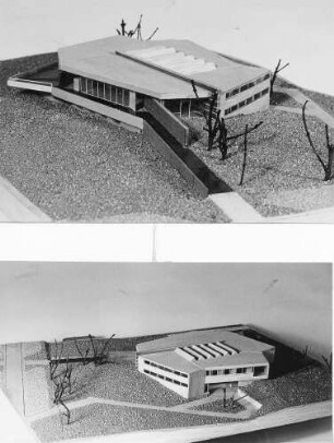 Tank- und Rastanlage Pforzheim-Ost, Nordseite Modell des Neubaus (Architekt Gabriel)