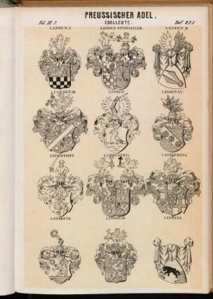 Taf. 278. Langen I. - Langen-Steinkeller. - Langen II. - Langen III. - Langen. - Langenau. - Langendorff. - Langenthal. - Langermann. - Langguth. - Langheim. - Langner