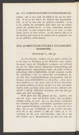 Zur Altmitteldeutschen Evangelienharmonie.