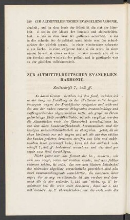 Zur Altmitteldeutschen Evangelienharmonie.