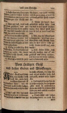 I. Vom Heiligen Geist und dessen Gaben und Würckungen