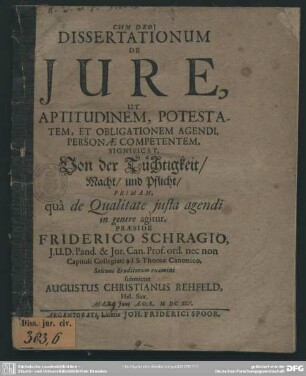 Dissertatio de qualitate justa agendi