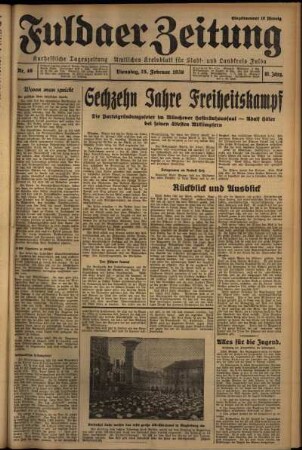 Erste Ausgabe vom Dienstag, den 25. Februar 1936.