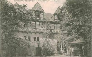 Ansichtskarte: Burg Falkenstein im Selketal, Burghof.