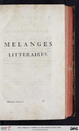 Mélanges littéraires