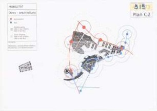 Entwicklung einer Stadterweiterung auf dem Gelände des ehemaligen Flughafens Berlin-Tegel Schinkelwettbewerb 2000: Schematischer Lageplan (Nahverkehr)