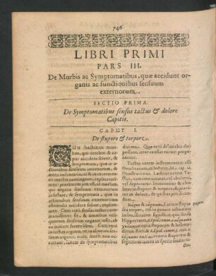 Pars III. De Morbis ac Symptomatibus, quae accidunt organis ac functionibus sensuum externorum.