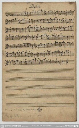 Sonatas - Mus.2392-Q-85b : vl (2), bc - D; TWV 42:D16