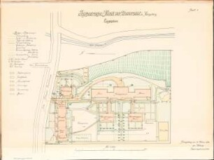 Psychiatrische Klinik der Albertus-Universität Königsberg: Lageplan 1:500