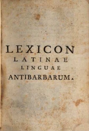 Lexicon Latinae linguae antibarbarum